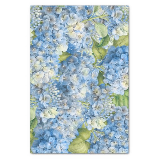 Elegant Floral Blue Hydrangea Pattern Decoupage Tissue Paper Zazzle