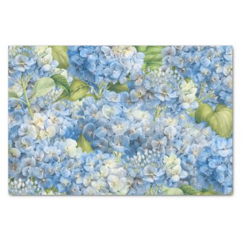 Elegant Floral Blue Hydrangea Pattern Decoupage Tissue Paper by ilovedigis at Zazzle