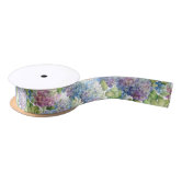 Dusty Blue and Dusty Rose Floral Botanical Pattern Satin Ribbon