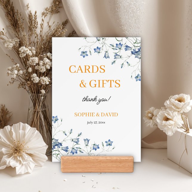 Elegant Floral Blue Wedding Sign Holder (Creator Uploaded)