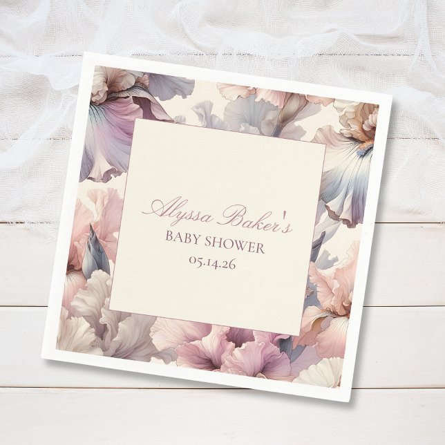 Elegant Floral Blush Modern Baby Shower Baby Girl Napkins (Creator Uploaded)