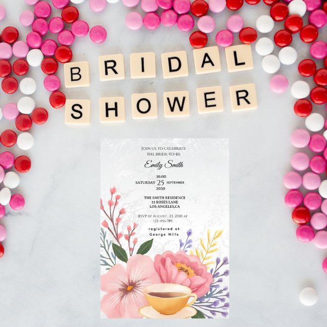 Elegant Floral Blush & Pastel Bridal Shower Invitation (Creator Uploaded)