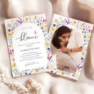 Elegant Floral Blush Pink Bridal Shower Invitation