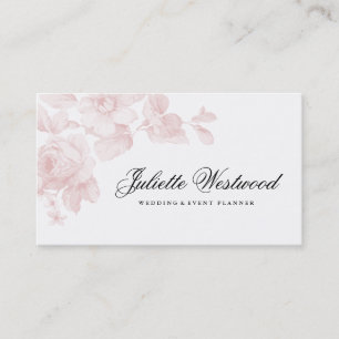 Elegant Floral Blush Pink Business Card