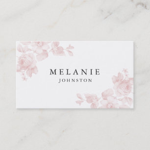 Elegant Floral Blush Pink Business Card