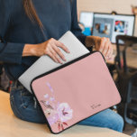 Elegant Floral Blush Pink Laptop Sleeve<br><div class="desc">Elegant Floral Blush Pink laptop sleeve. Protect your laptop with this teal and beige sand abstract pattern laptop sleeve. Easily personalize it with your own name ( or any other name) by click on "PERSONALIZE THIS TEMPLATE" button. This laptop sleeve is for those who want to protect the laptop with...</div>