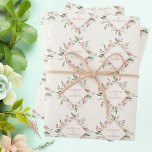 Elegant Floral Blush Pink Peony Monogram Wedding Wrapping Paper Sheets<br><div class="desc">Lovely pink and ivory floral wrapping paper with a beautiful diamond wreath of pretty blush and ivory peonies. This beautiful peony flower wedding gift wrap features the couple's names personalized in the design. Customize this cute wrapping paper for your friends on their special day or use this as a bride...</div>
