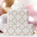 Elegant Floral Blush Pink Peony Summer Wedding Wrapping Paper<br><div class="desc">Lovely pink and ivory floral wrapping paper with a beautiful diamond wreath of pretty blush and ivory peonies. This beautiful peony flower wedding gift wrap features the couple's names personalized in the design. Customize this cute wrapping paper for your friends on their special day or use this as a bride...</div>