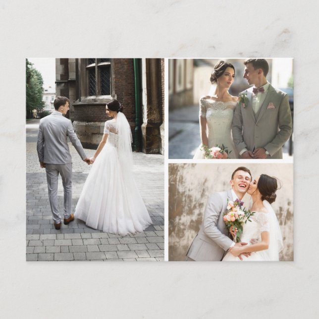 Elegant Floral Blush Wedding Thank You Postcard (Front)