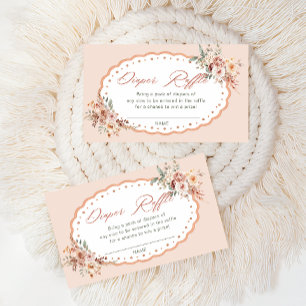 Elegant Floral Boho Baby Shower Diaper Raffle Enclosure Card