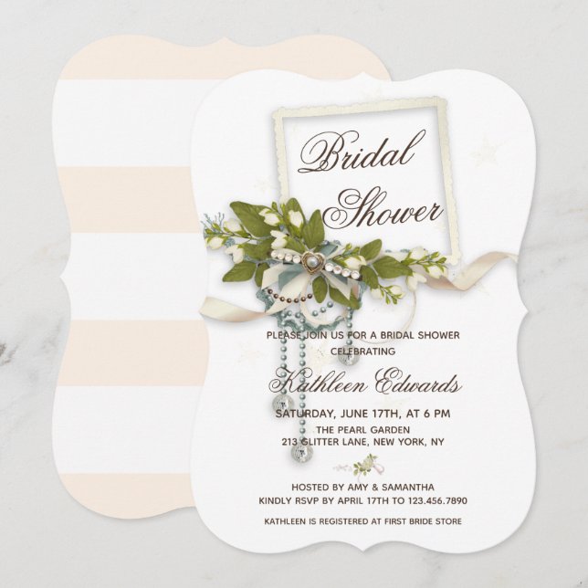 Elegant Floral Boho Bridal Shower Invitation (Front/Back)