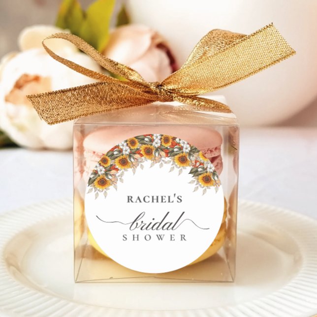 Elegant Floral Boho Chic Bridal Shower Classic Round Sticker (Elegant Floral Boho Chic Bridal Shower Classic Round Sticker by Creative Design)