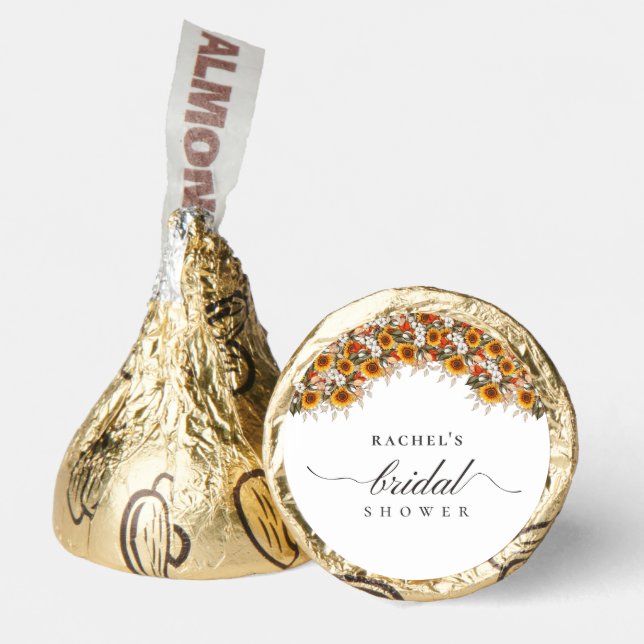 Elegant Floral Boho Chic Bridal Shower Hershey®'s Kisses® (Front)