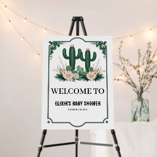 Elegant Floral Boho Modern Cactus Baby Shower Foam Board