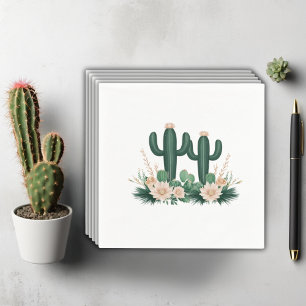 Elegant Floral Boho Modern Cactus Baby Shower Napkins