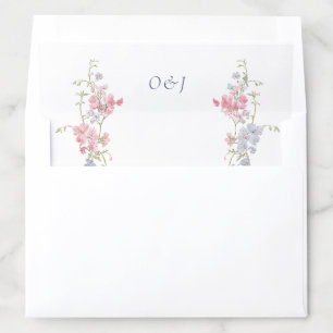 Elegant Floral Boho Monogram Wedding Envelope Liner