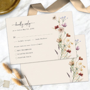 Elegant Floral Boho RSVP Card