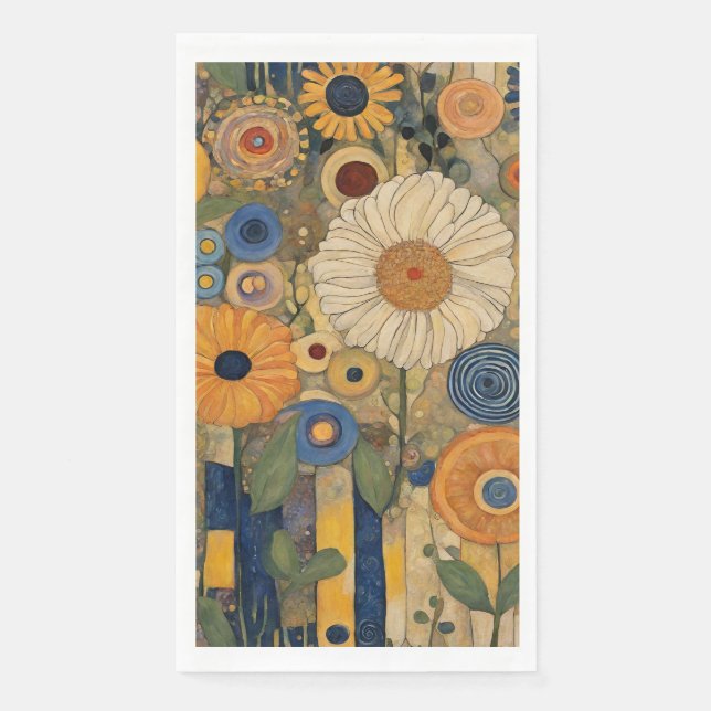 Elegant Floral Boho Thanksgiving Paper Guest Towels (Front)