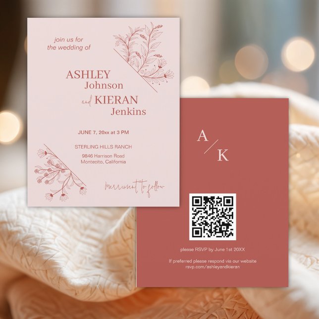 Elegant Floral Boho Wedding Budget Invitation Flyer (Creator Uploaded)