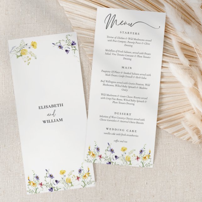 Elegant Floral Boho Wedding  Menu (Creator Uploaded)