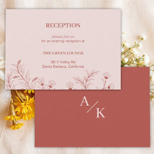 Elegant Floral Boho Wedding Reception Enclosure Card