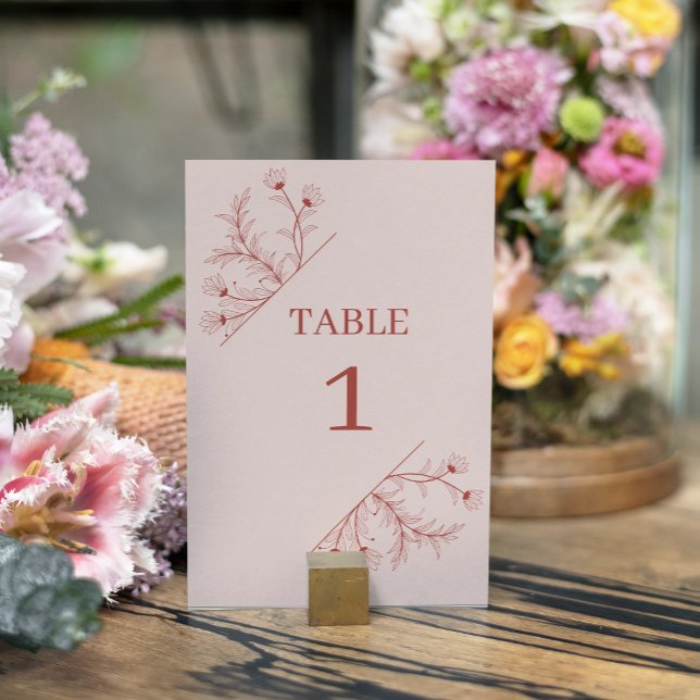 Elegant Floral Boho Wedding Table Number (Creator Uploaded)