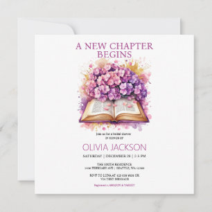 Elegant Floral Books Bridal Shower Invitation