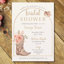 Elegant Floral Boots Cowgirl Bridal Shower