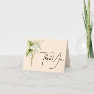 Elegant Floral Border  Letterpress Thank You Card