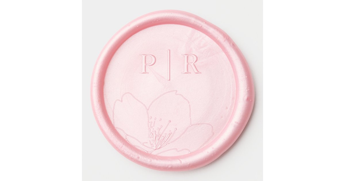 Elegant Floral Border Monogram Wedding Wax Seal Sticker | Zazzle