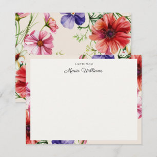 Elegant Floral Border Note Card