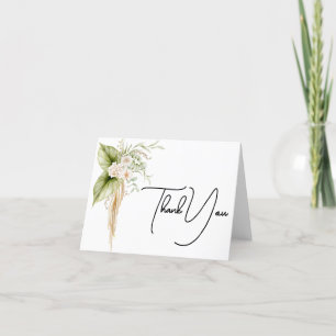 Elegant Floral Border Thank You Card