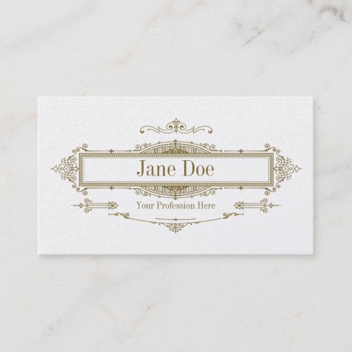 Customizable Elegant floral borders, premium gold business cards
