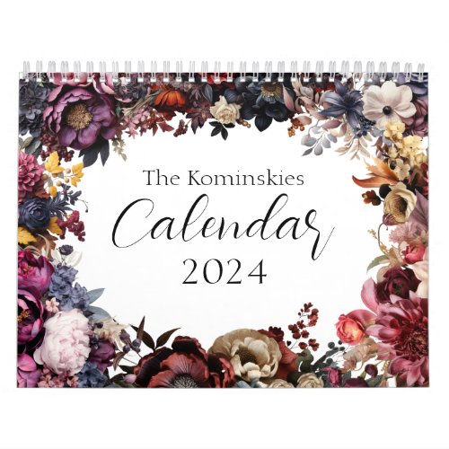 Elegant Floral Botanical Calendar