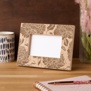 Elegant Floral Botanical Flower Pattern Engraved Frames
