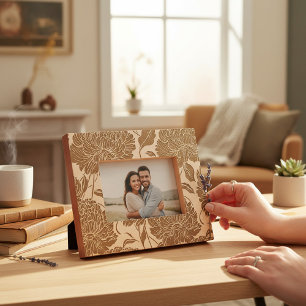 Elegant Floral Botanical Flower Pattern Engraved Frames