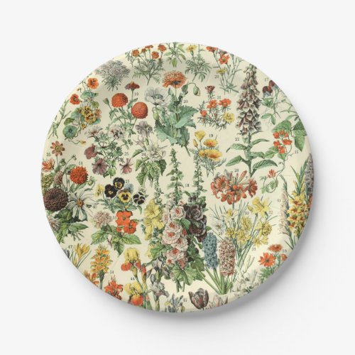Elegant Floral Botanical Flower Pattern Paper Plates