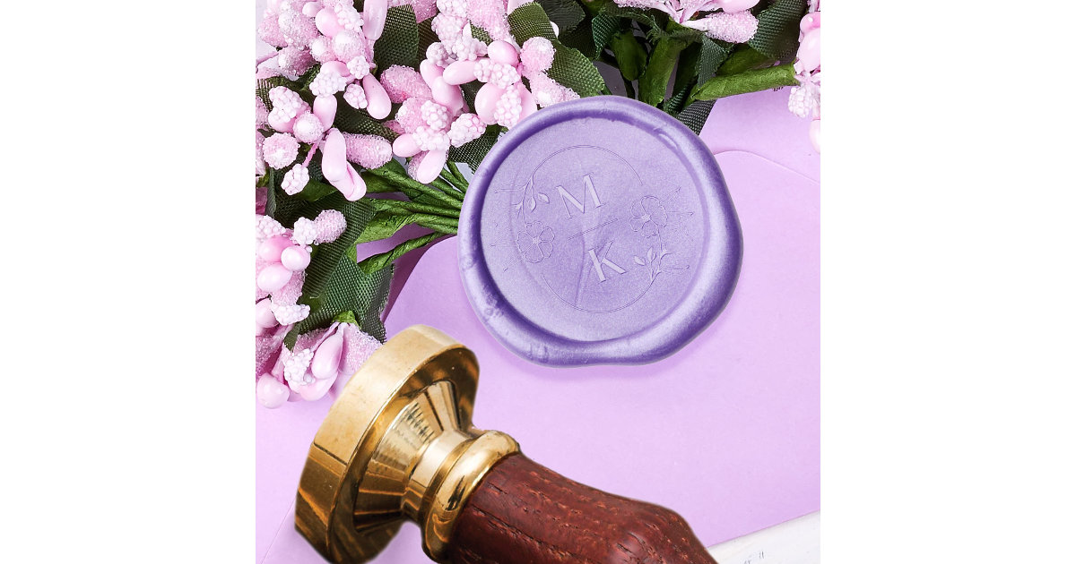 Garland Wax Seal Botanical Wax Stamp With Brass Head Floral Wax Seal for  Invitations and Envelopes 