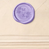 Elegant Floral Botanical Frame Two Letter Monogram Wax Seal Sticker (Front)