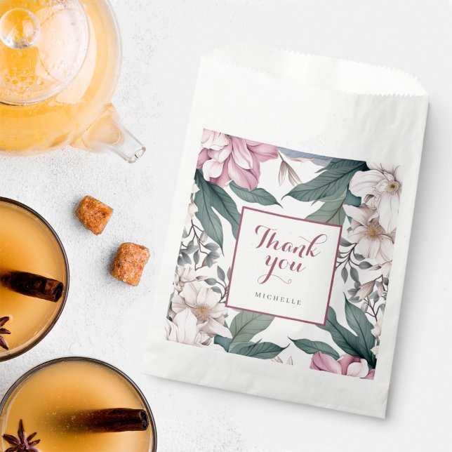 Elegant Floral Botanical Garden Birthday Party Favor Bag (Creator Uploaded)