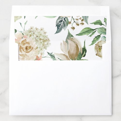 Elegant Floral Botanical Gold Wedding Invitation Envelope Liner