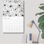 Elegant Floral Botanical Illustrated Calendar<br><div class="desc">Create a stylish and functional addition to your home with this personalized family wall calendar. Change any of the colors! You can either keep a simple black and white, or change all of the background colors to something different. The front cover features your family's initial monogram, name, and the year,...</div>