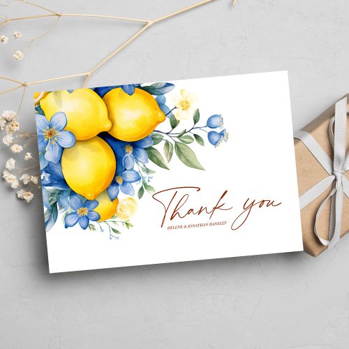 Elegant Floral Botanical Modern Wedding Thank You Card