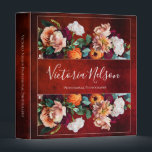 Elegant Floral Botanical Name Red Rustic Vintage 3 Ring Binder<br><div class="desc">Gorgeous elegant,  yet rustic look 3 ring binder in a distressed red background.  Add your name and profession or use for personal use.  All is customizable.  If you need assistance customizing contact the designer listed on this page.</div>