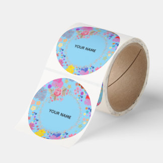 Elegant Floral Botanical Pattern Classic Round Sticker