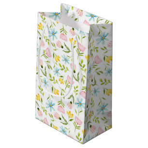 Elegant Floral Botanical Pattern Small Gift Bag