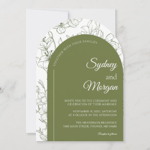 Elegant Floral Botanical sage green Invitation