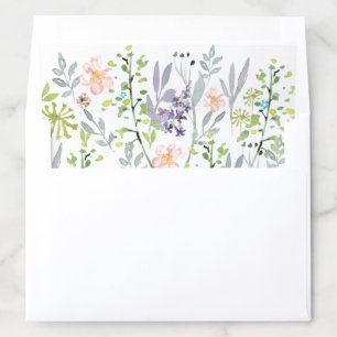 Elegant floral botanical wedding pattern envelope liner