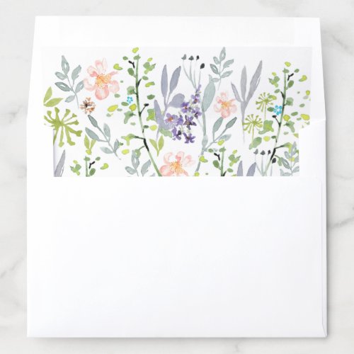 Elegant floral botanical wedding pattern envelope liner