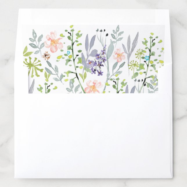 Elegant floral botanical wedding pattern envelope liner (In Envelope)
